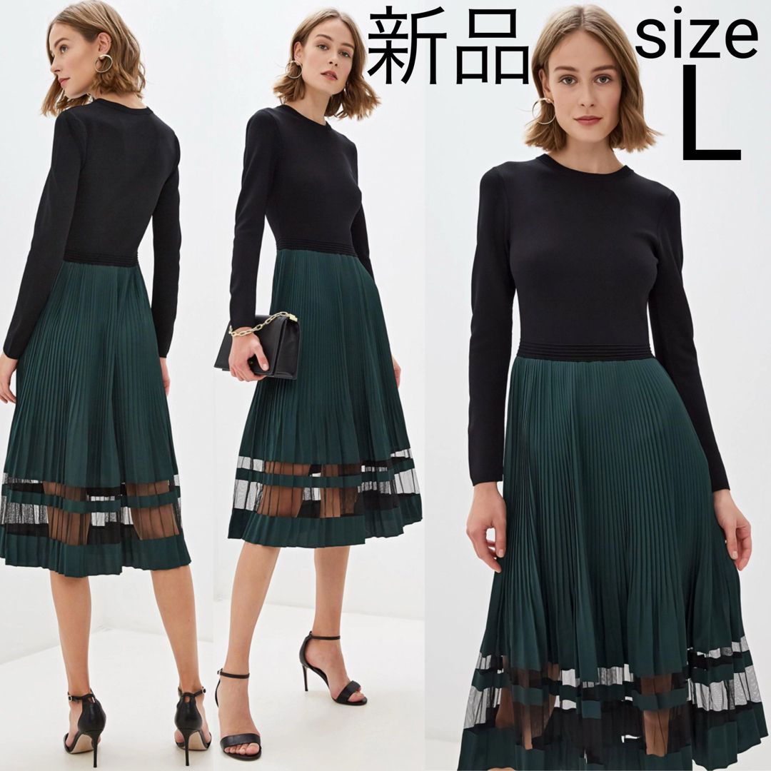 TED BAKER - 新品 TED BAKER シースループリーツ ワンピースドレス