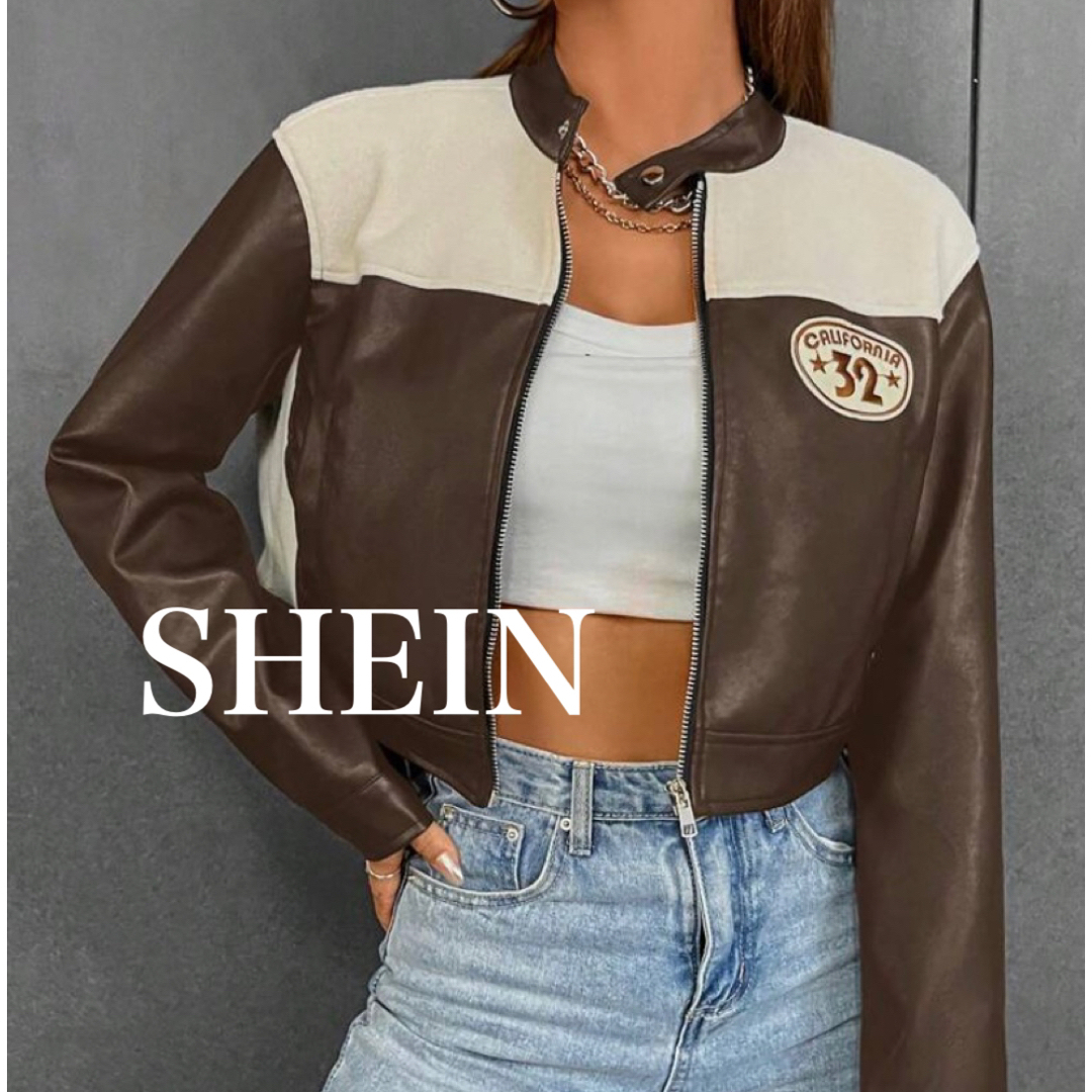 SHEIN シーン ツートーン 文字 Y2K フェイク レザー ジャケット | フリマアプリ ラクマ SHEIN シーン ツートーン 文字 Y2K フェイク レザー ジャケット | フリマアプリ ラクマ