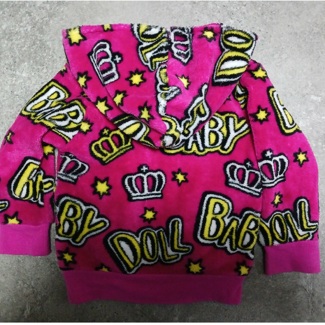 BABYDOLL(ベビードール)のBABYDOLL  モコモコフード付きパーカー キッズ/ベビー/マタニティのベビー服(~85cm)(ジャケット/コート)の商品写真