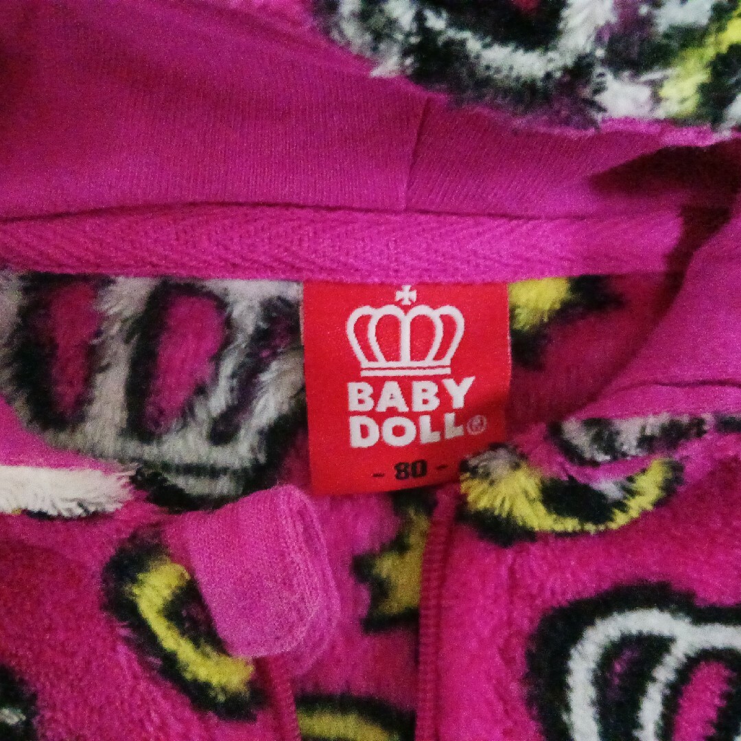 BABYDOLL(ベビードール)のBABYDOLL  モコモコフード付きパーカー キッズ/ベビー/マタニティのベビー服(~85cm)(ジャケット/コート)の商品写真