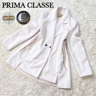 プリマクラッセ(PRIMA CLASSE)の【美品】プリマクラッセ マッパ柄 地図柄 チェスターコート アウター ミドル丈(チェスターコート)