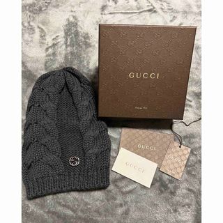 グッチ(Gucci)のGUCCI  ウールニット帽　ネイビー　新品未使用(ニット帽/ビーニー)