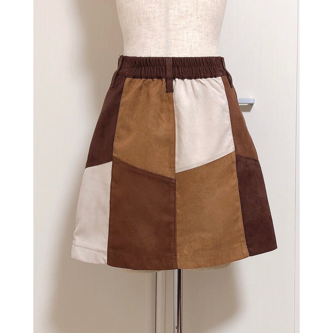 INGNI(イング)のイング スエード生地　パッチワーク スカート レディースのスカート(ミニスカート)の商品写真