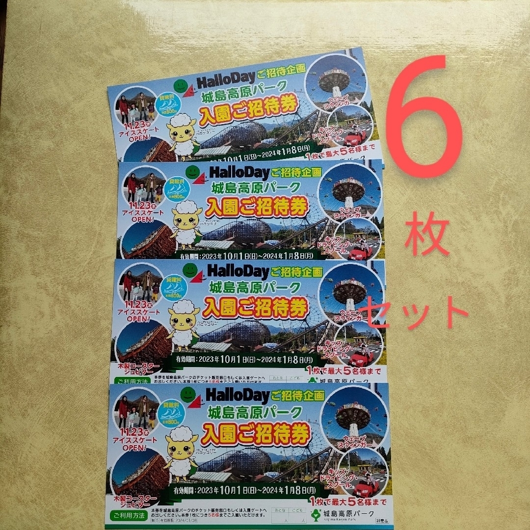 城島高原パーク入園ご招待券　チケット　大分県　テーマパーク　遊園地アトラクション チケットの施設利用券(遊園地/テーマパーク)の商品写真