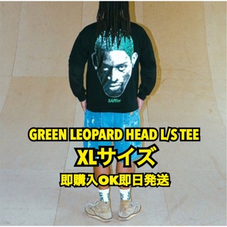 SUPEur GREEN LEOPARD HEAD BLACK【XL】(Tシャツ/カットソー(七分/長袖))