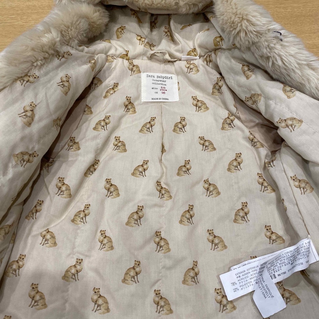 ZARA KIDS(ザラキッズ)のZARA BabyGirl‪☆ファーコート キッズ/ベビー/マタニティのキッズ服女の子用(90cm~)(コート)の商品写真