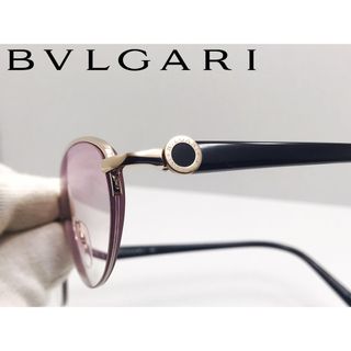 ブルガリ(BVLGARI)のBVLGARIブルガリ メタルフレーム ハーフリム シリアルナンバー刻印(サングラス/メガネ)