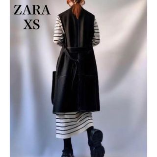 ザラ(ZARA)のZARA コントラスト トップステッチロングベスト(ベスト/ジレ)