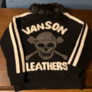 vanson バンソン 新品未使用 裏ボア ニット スカル ジャケット vanson バンソン 新品未使用 裏ボア ニット スカル ジャケット