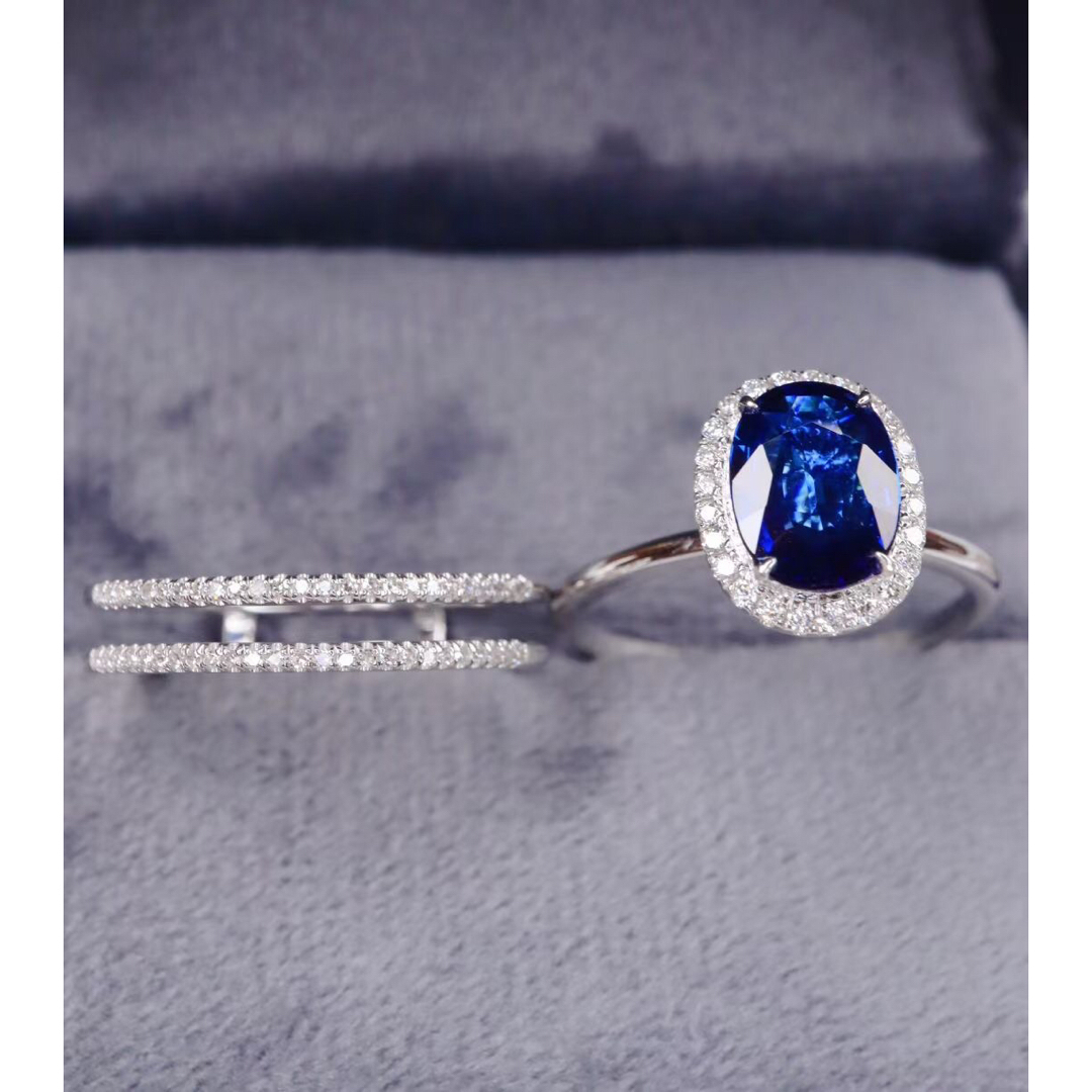 天然 ブルーサファイア ダイヤ リング 1.5ct ¥ レディースのアクセサリー(リング(指輪))の商品写真