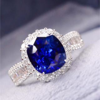 天然 ブルーサファイア ダイヤ リング 2.57ct ¥(リング(指輪))