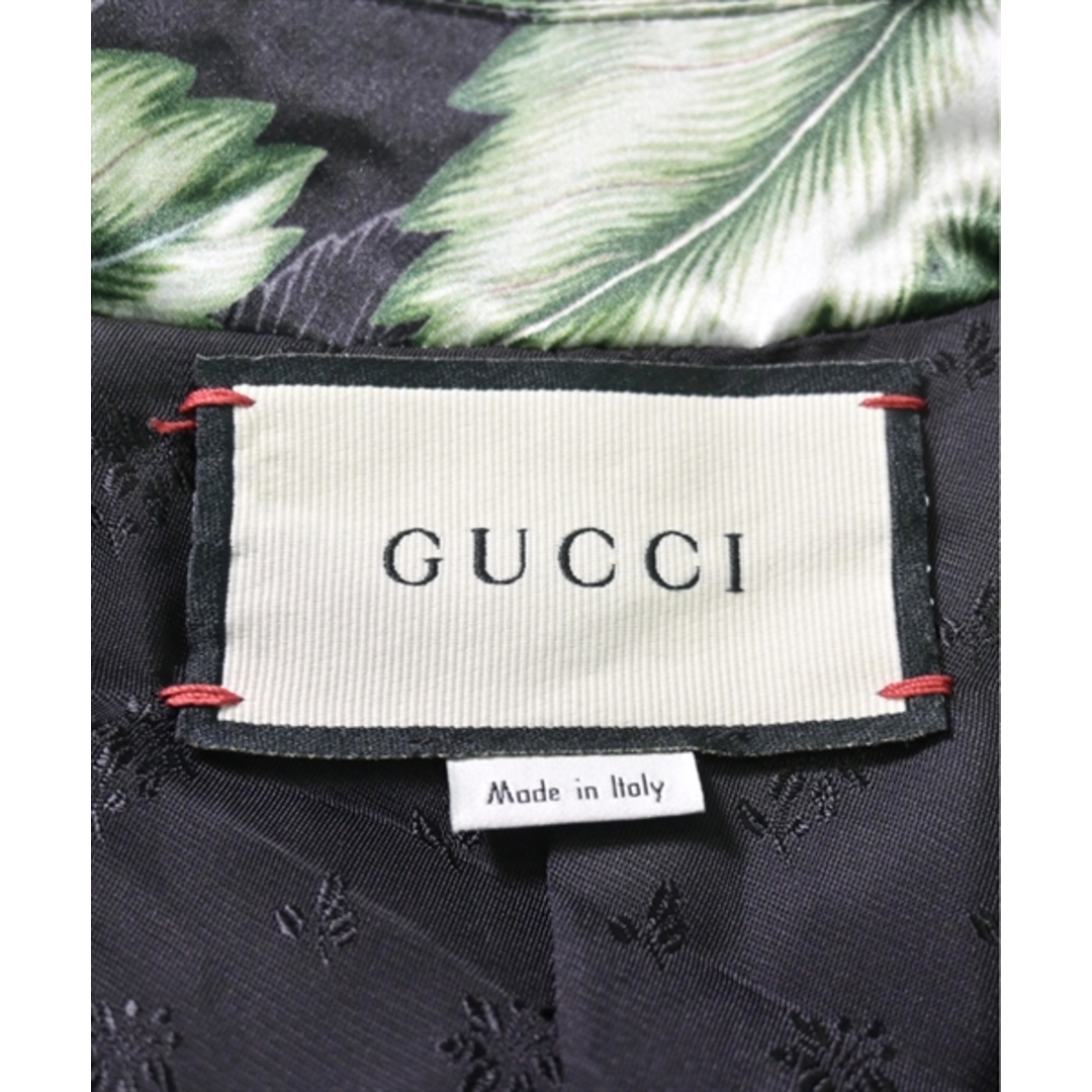 Gucci(グッチ)のGUCCI グッチ カジュアルシャツ 36(XS位) 黒x緑x赤(総柄) 【古着】【中古】 レディースのトップス(シャツ/ブラウス(長袖/七分))の商品写真