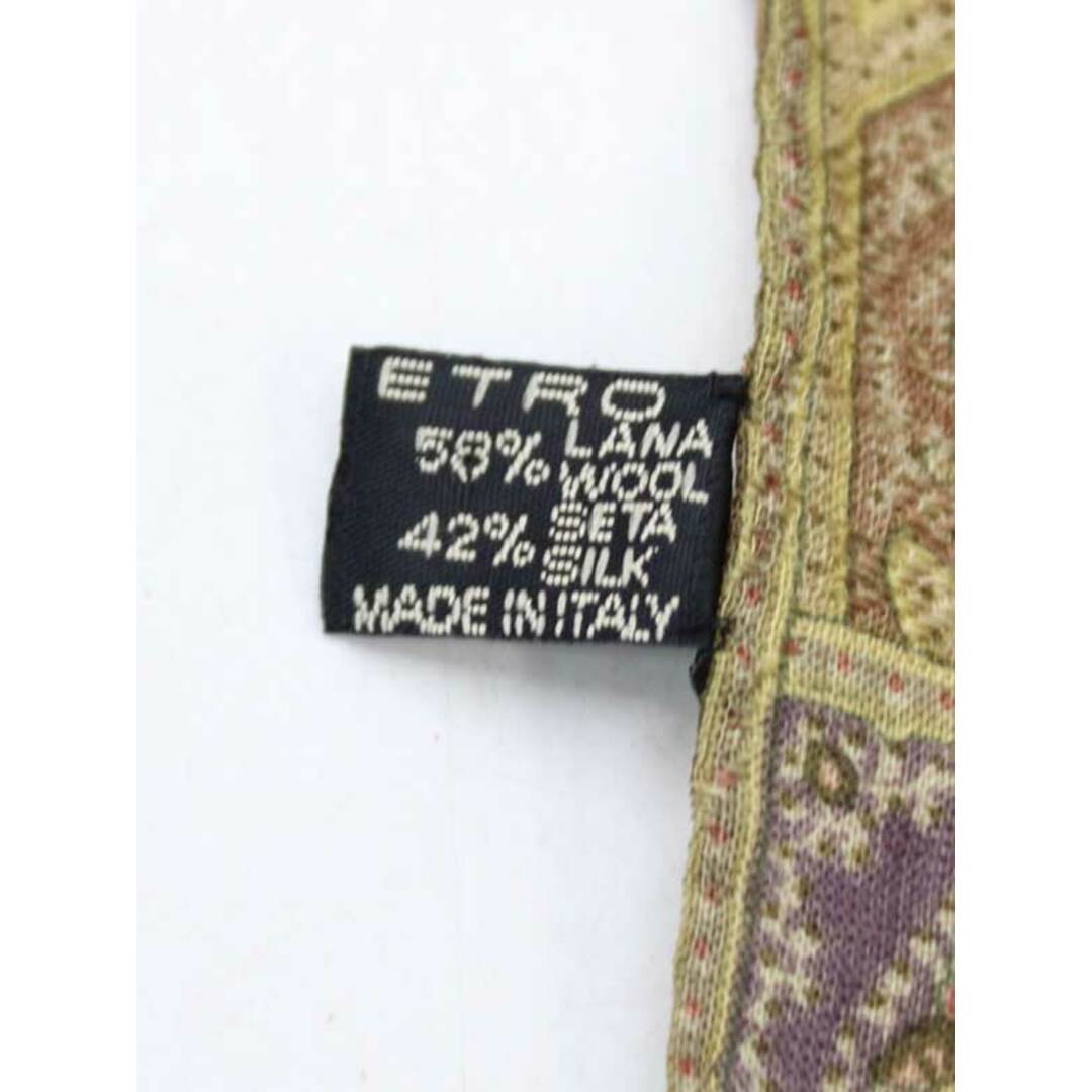 ETRO(エトロ)の【冬物 新入荷】◇ETRO/エトロ◇ペイズリー柄ウールシルクストール/マフラー/小物 カーキ レディース メンズ ユニセックス【中古】秋冬 030132 レディースのファッション小物(バンダナ/スカーフ)の商品写真