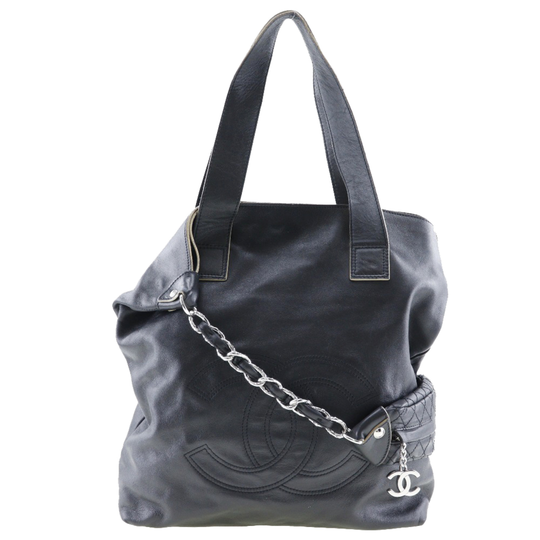 約18cmショルダー【CHANEL】シャネル 2WAYショルダー カーフ 黒 レディース ハンドバッグ