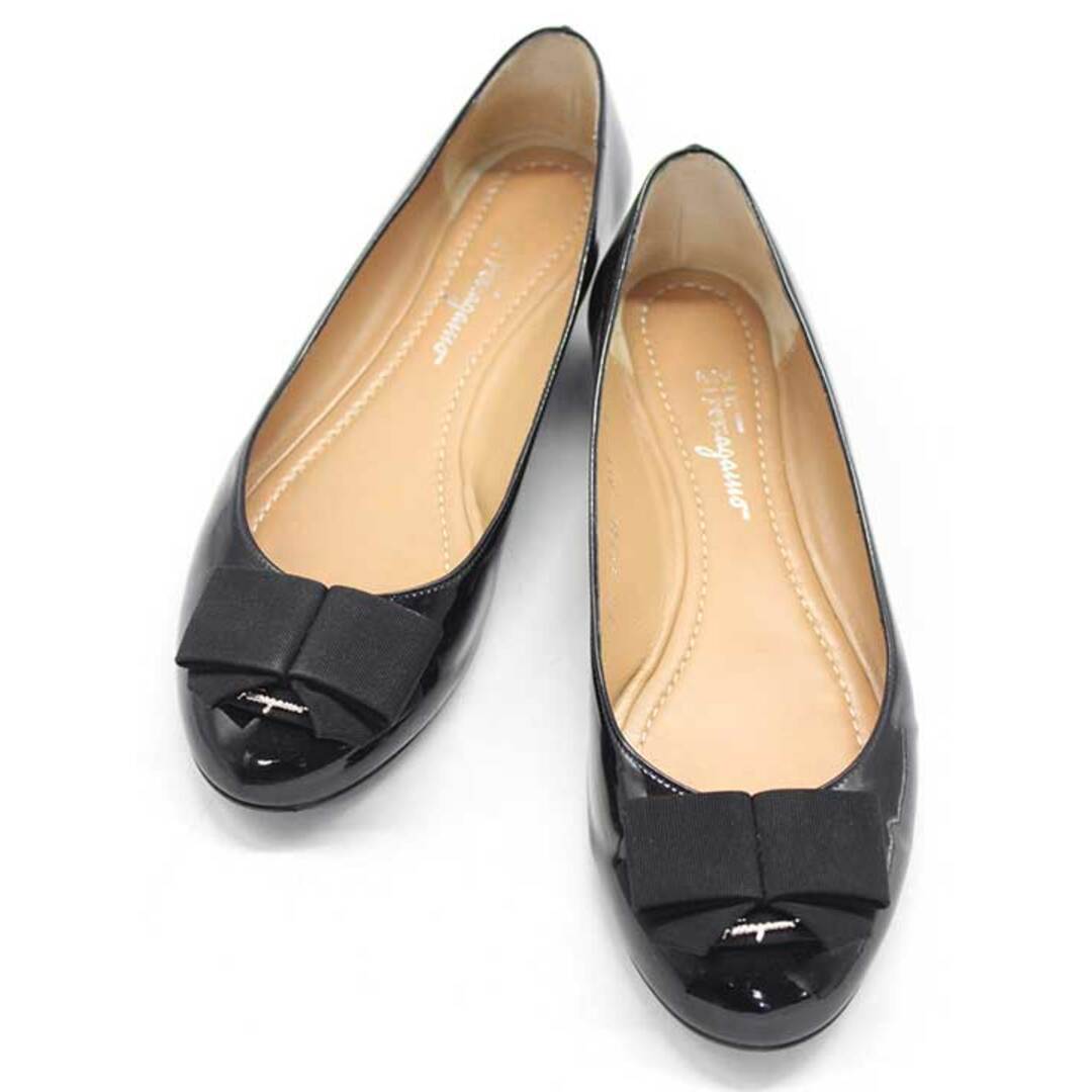 値下げ】♪FERRAGAMO/フェラガモ♪リボンエナメルフラット 値下げ】♪FERRAGAMO/フェラガモ♪リボンエナメルフラット