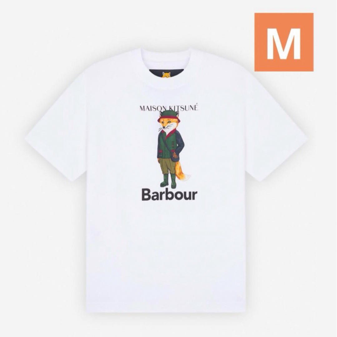 メゾン キツネ X BARBOUR ビューフォート フォックス Tシャツ MMAISONKITSUNE