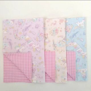 ３枚組 ユニコーン ランチョンマット 30×40 ハンドメイド 給食 女子セット(外出用品)