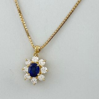 サファイア デザインネックレス YG 【中古】の通販|ラクマ サファイア デザインネックレス YG 【中古】の通販|ラクマ