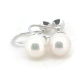 ミキモト(MIKIMOTO)の目立った傷や汚れなし ミキモト パール イヤリング 7.4ミリ K18WG(18金 ホワイトゴールド)(イヤリング)