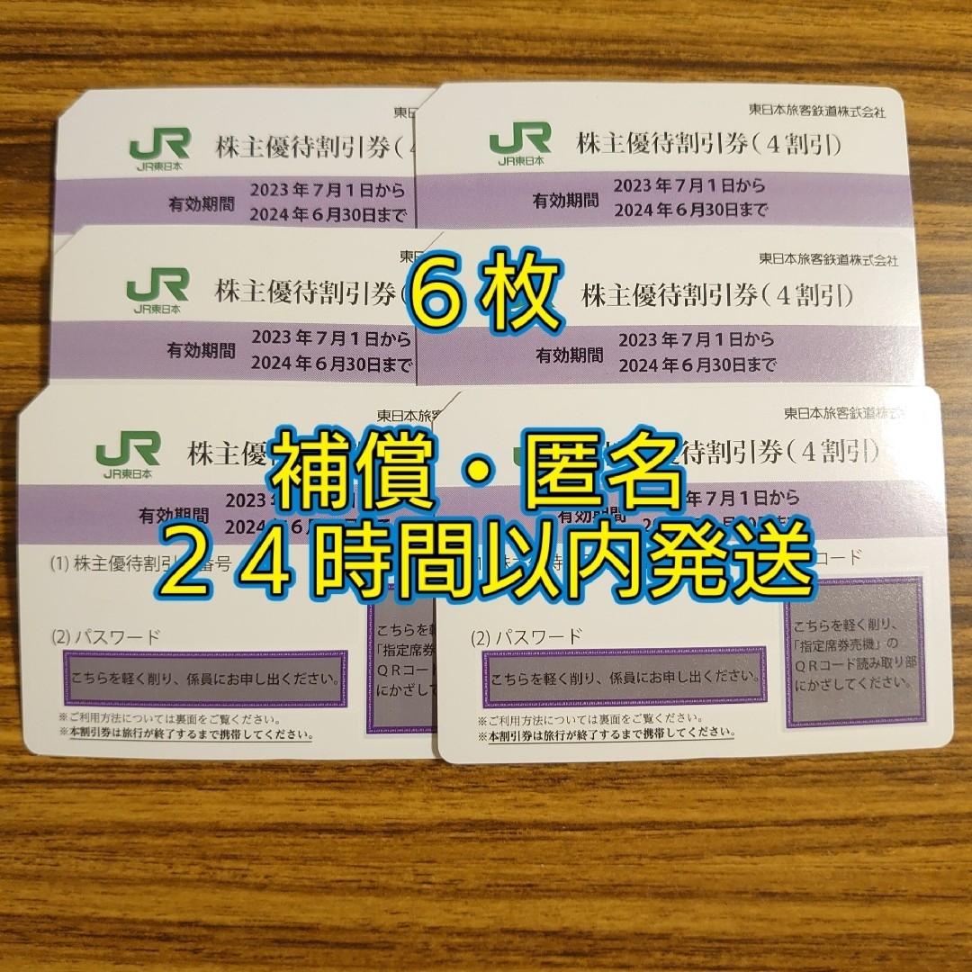 チケット【匿名配送】東日本旅客鉄道　株主優待割引券　6枚