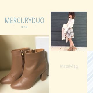 マーキュリーデュオ(MERCURYDUO)のスクエアヒールショートブーツ(ブーツ)