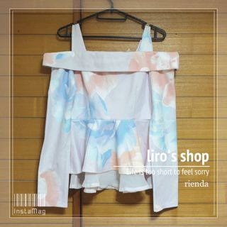 リエンダ(rienda)のrienda♡ large floral ペプラムTOP(カットソー(長袖/七分))