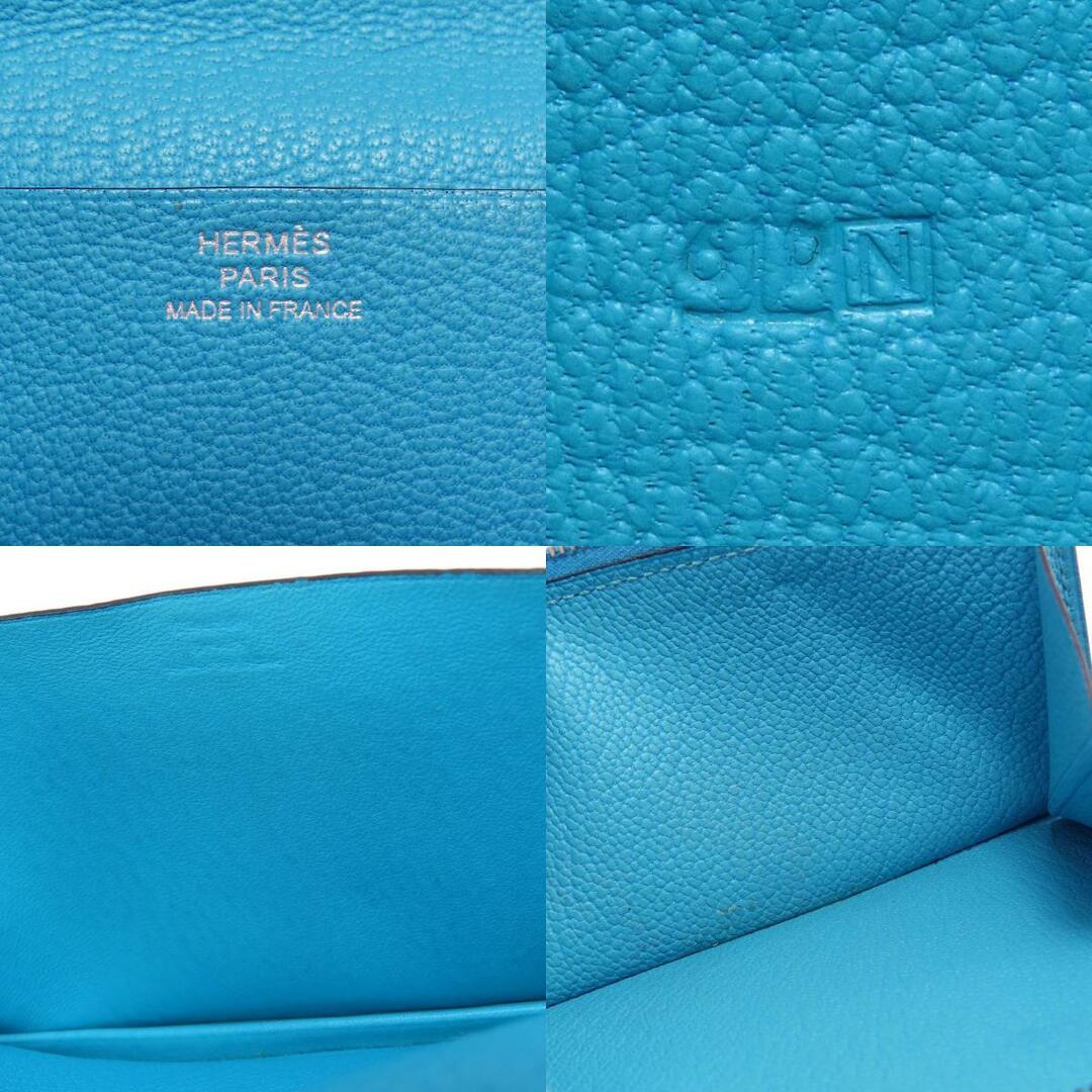 Hermes - HERMES ベアンスフレ ブルー シルバー金具 長財布(小銭入れ