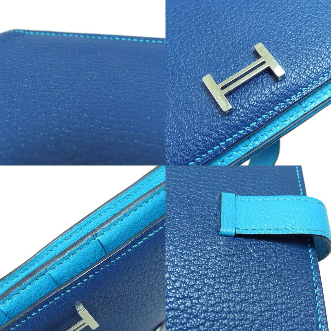 Hermes - HERMES ベアンスフレ ブルー シルバー金具 長財布(小銭入れ