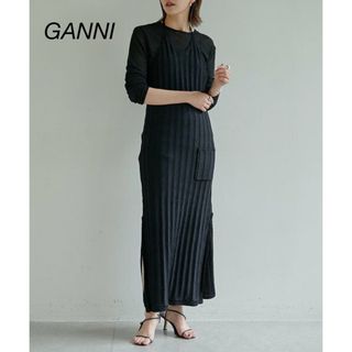 GANNI ホルターネックニットワンピース(ロングワンピース/マキシワンピース)