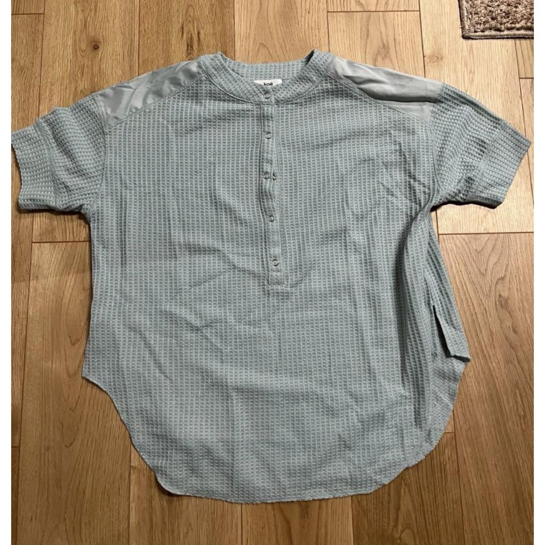 koe(コエ)のkoe   ワッフルヘンリーネックプルオーバー* レディースのトップス(Tシャツ(半袖/袖なし))の商品写真