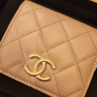 シャネル(CHANEL)のCHANEL 折り財布 ミニウォレット ベージュ 未使用 限定 バイカラー(財布)