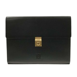 ロエベ(LOEWE)のロエベ バッグ - 黒 書類ケース レザー(その他)