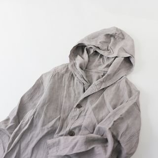 ネストローブ(nest Robe)の美品 2021SS ネストローブ nest Robe ラミーリネンフーデッドコートワンピース F/グレー ドレス 羽織り【2400013626811】(その他)