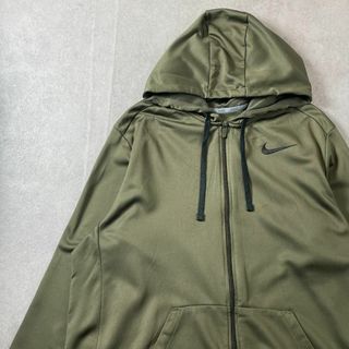 ナイキ(NIKE)のナイキ　THERMA-FIT　フルジップ　トラックジャケット　古着　カーキ　XL(パーカー)