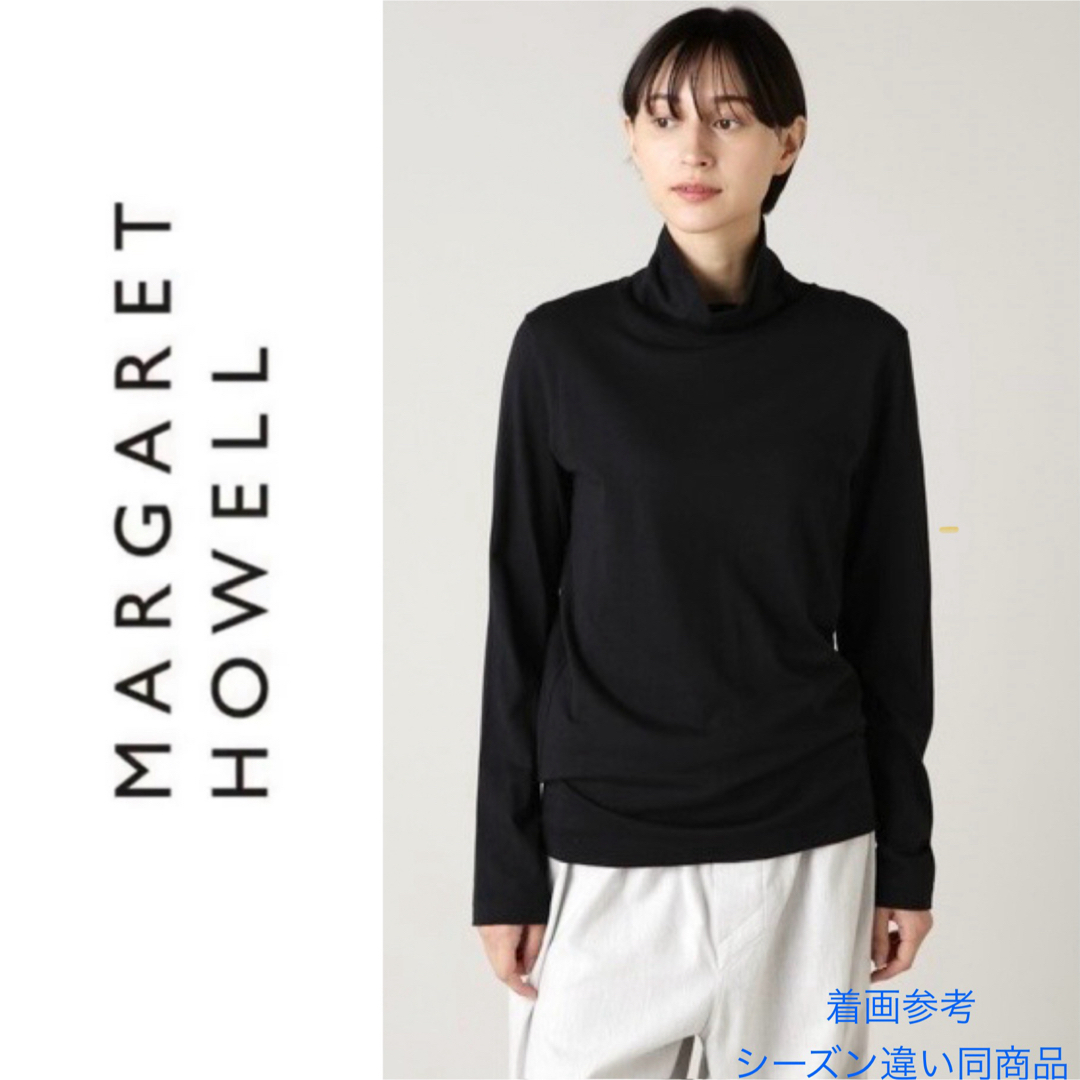 MARGARET HOWELL  COTTON SILK JERSEYハイネックカットソー(長袖/七分)