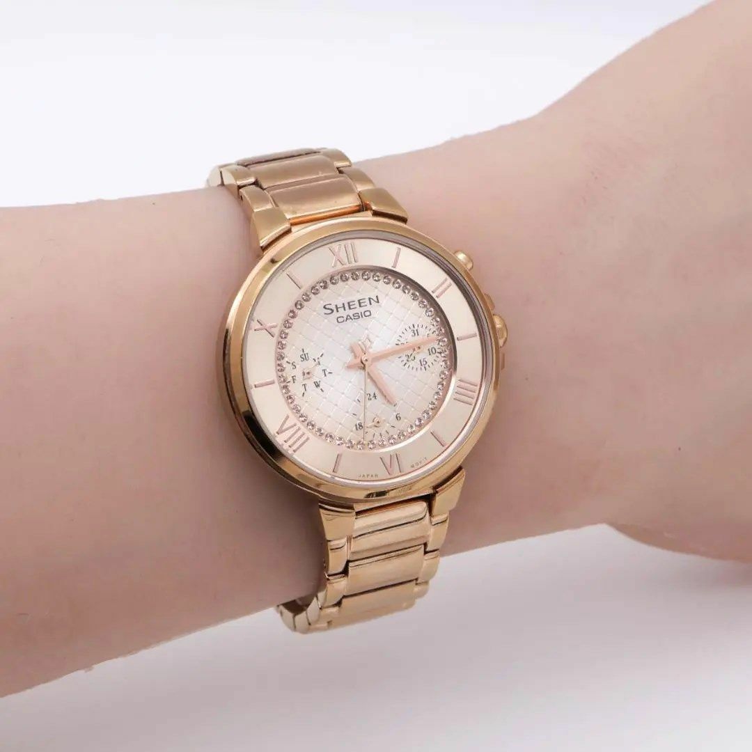 《美品》CASIO SHEEN 腕時計 ピンクゴールド デイデイト n