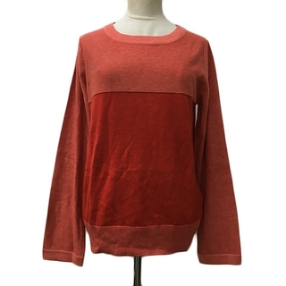 エル(ELLE)のエル セーター ニット プルオーバー ラウンドネック 長袖 40 赤 ピンク(ニット/セーター)