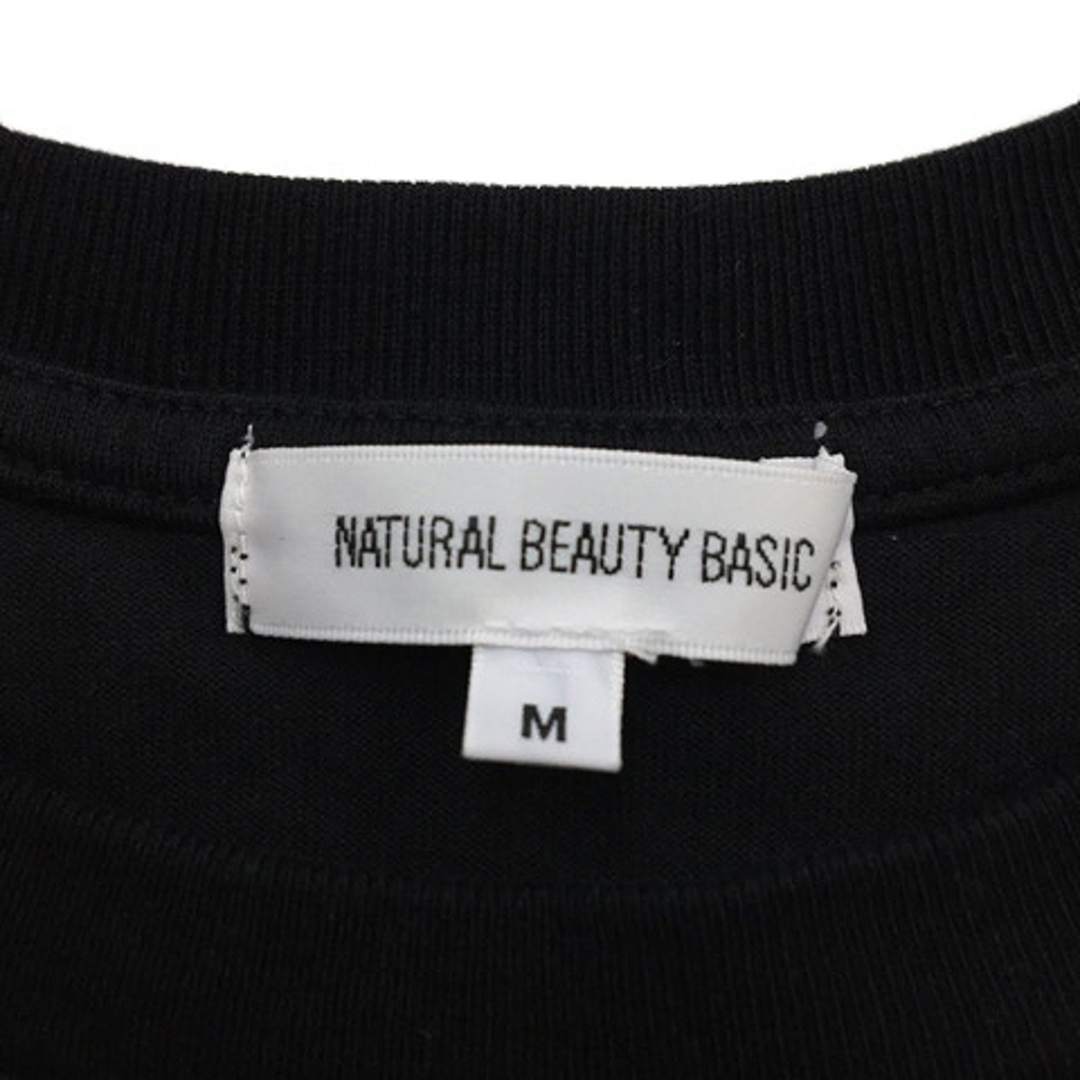 NATURAL BEAUTY BASIC(ナチュラルビューティーベーシック)のナチュラルビューティーベーシック カットソー ロゴ ノースリーブ M 黒 レディースのトップス(カットソー(半袖/袖なし))の商品写真