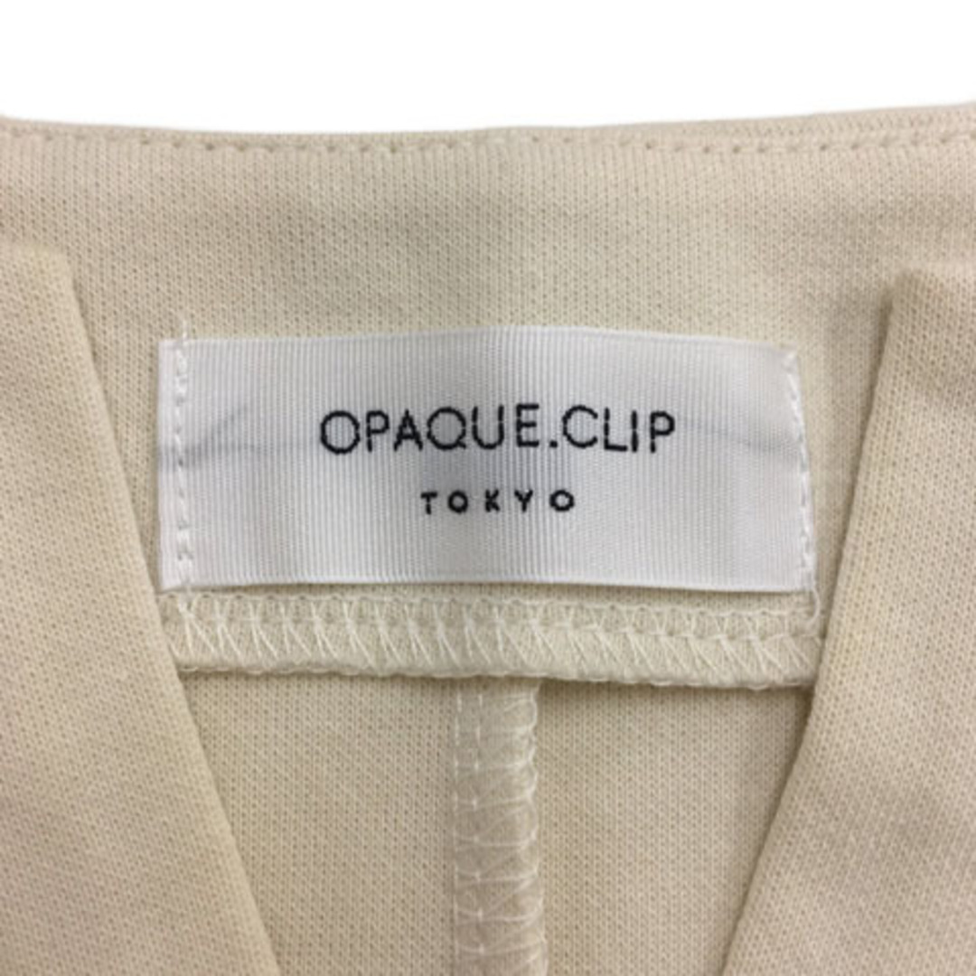 OPAQUE.CLIP(オペークドットクリップ)のオペークドットクリップ カットソー プルオーバー 無地 長袖 M ベージュ 白 レディースのトップス(カットソー(長袖/七分))の商品写真