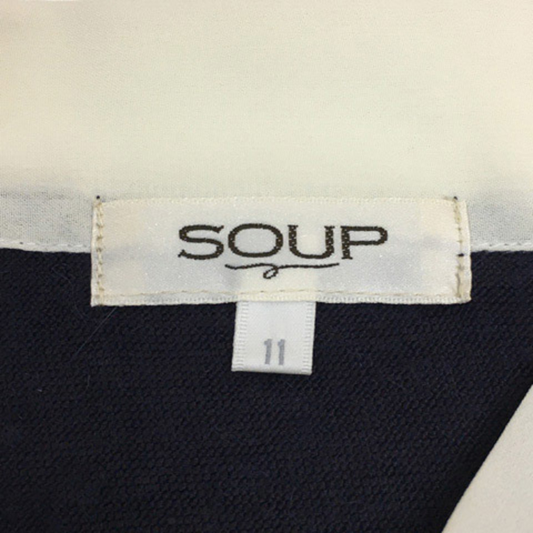 SOUP(スープ)のスープ セーター ニット レース ボウタイ レイヤード風 長袖 11 紫 白 レディースのトップス(ニット/セーター)の商品写真