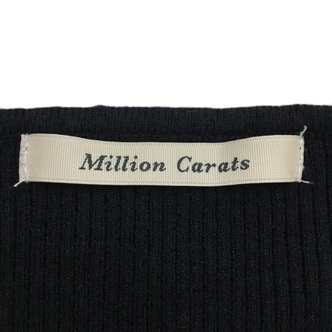 Million Carats(ミリオンカラッツ)のミリオンカラッツ セーター ニット Vネック パール ビーズ 長袖 F 黒 レディースのトップス(ニット/セーター)の商品写真