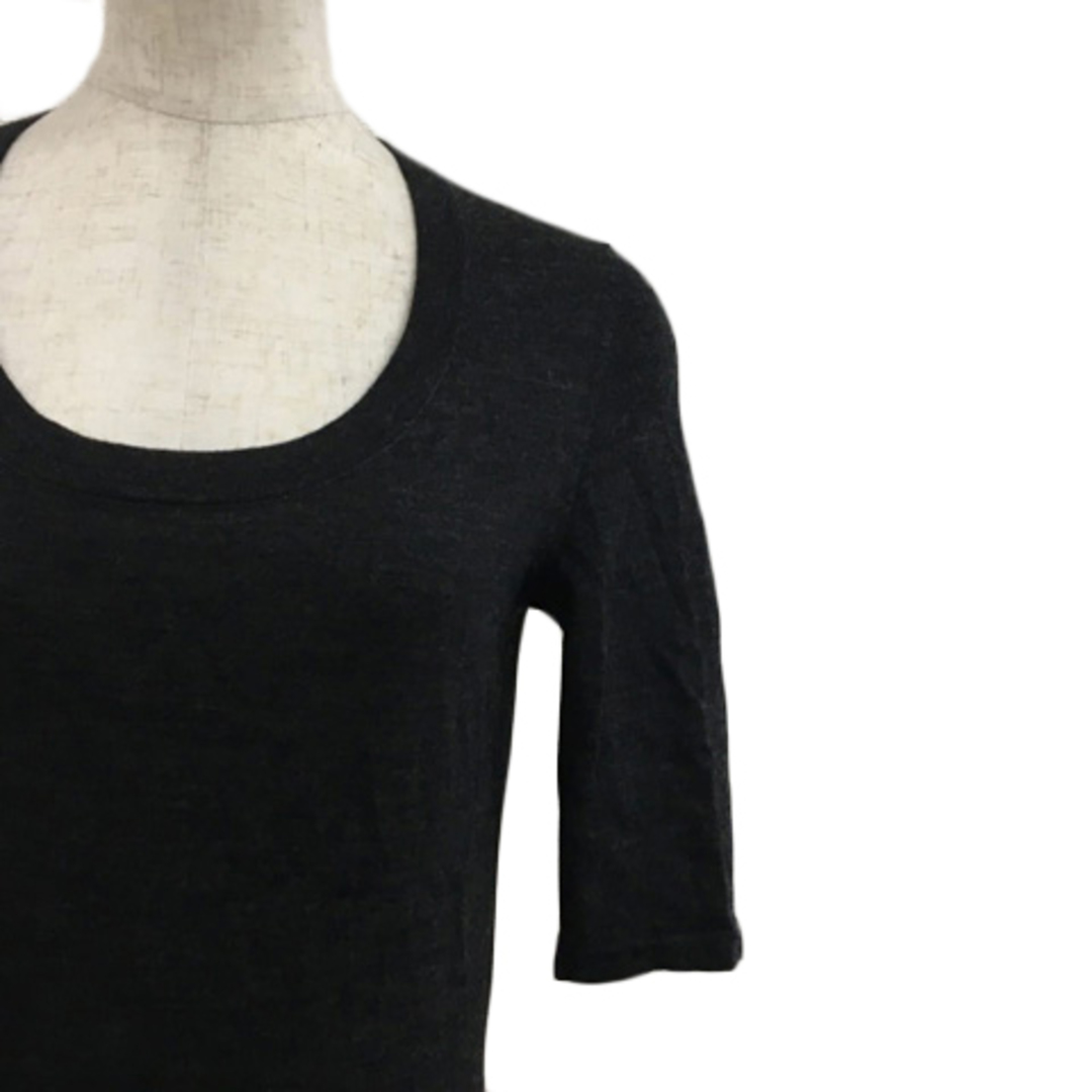 UNTITLED(アンタイトル)のアンタイトル セーター ニット ウール 無地 五分袖 2 グレー 黒 レディースのトップス(ニット/セーター)の商品写真