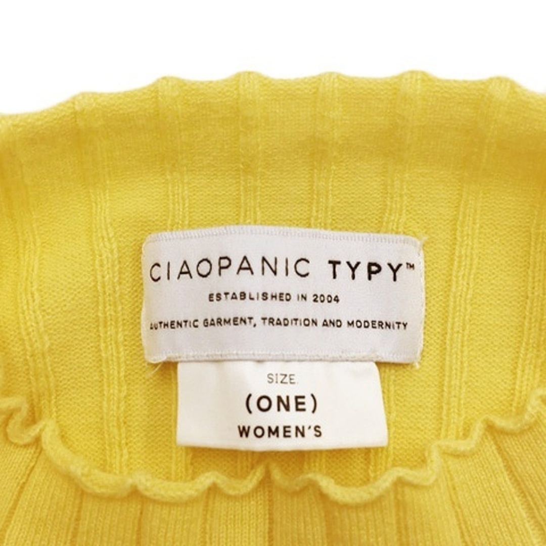 CIAOPANIC TYPY(チャオパニックティピー)のチャオパニック ティピー カットソー ニット リブ 無地 長袖 ONE 黄 レディースのトップス(カットソー(長袖/七分))の商品写真