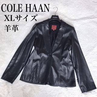 コールハーン(Cole Haan)の美品 大きいサイズ  COLEHAAN レザージャケット ライダースジャケット(ライダースジャケット)