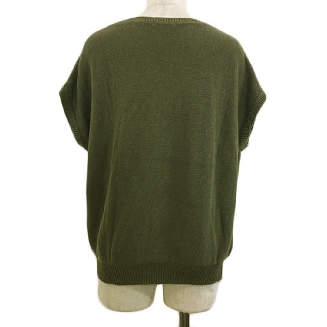 BAYFLOW(ベイフロー)のベイフロー セーター ニット プルオーバー 透かし編み 無地 半袖 3 緑 レディースのトップス(ニット/セーター)の商品写真