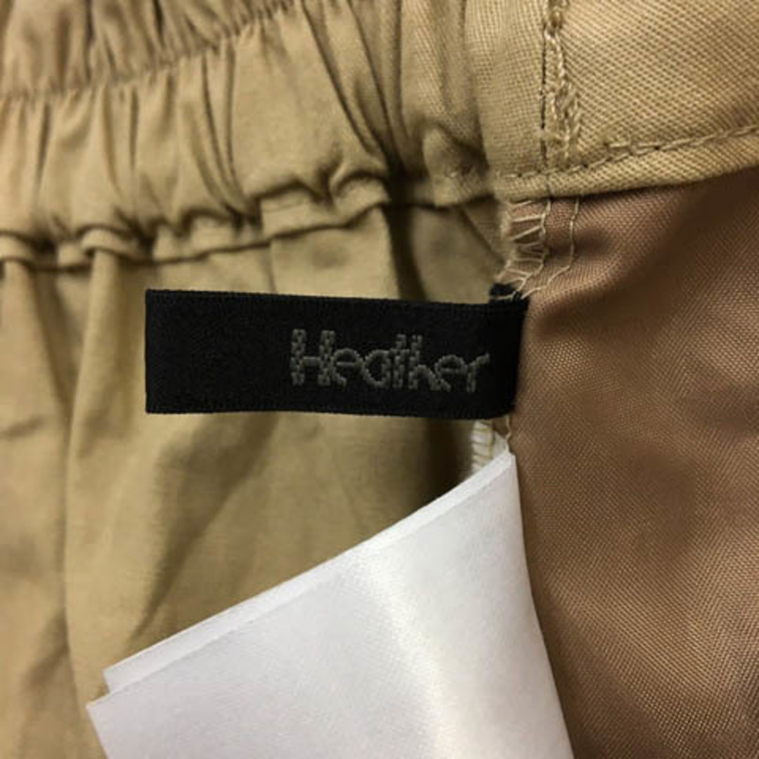 heather(ヘザー)のヘザー スカート フレア ロング 無地 ウエストゴム リボン F ベージュ レディースのスカート(ロングスカート)の商品写真