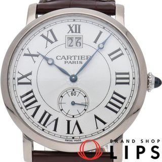 カルティエ(Cartier)のカルティエ ロトンド ラージ デイト ウォッチ LM CPCP コレクション プリヴェ Rotonde Large DateC ollection Privee W1550751 K18WG/革 メンズ時計 シルバー 仕上げ済 美品 【中古】(その他)