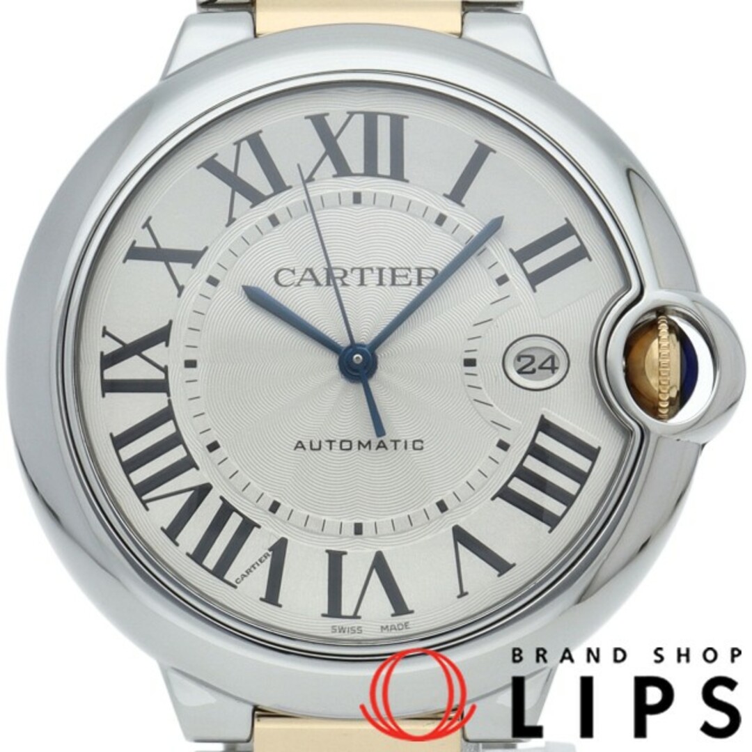 Cartier(カルティエ)のカルティエ バロン ブルー ウォッチ LM オートマチック 42mm Ballon Bleu LM Automatic 42mm W69009Z3 箱 保証書 K18YG/SS メンズ時計 シルバー 仕上げ済 美品 【中古】 メンズの時計(その他)の商品写真