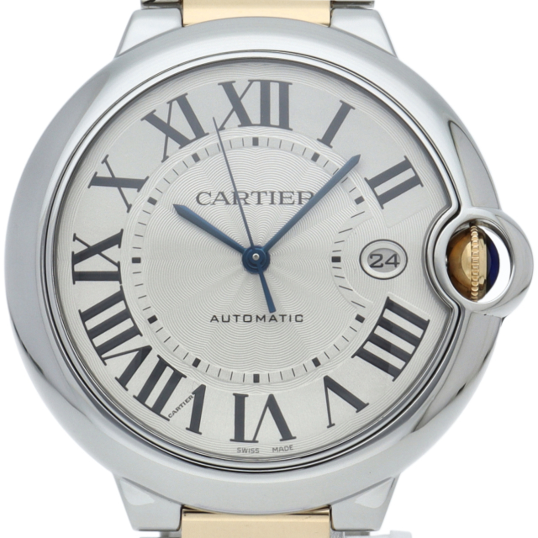 Cartier(カルティエ)のカルティエ バロン ブルー ウォッチ LM オートマチック 42mm Ballon Bleu LM Automatic 42mm W69009Z3 箱 保証書 K18YG/SS メンズ時計 シルバー 仕上げ済 美品 【中古】 メンズの時計(その他)の商品写真