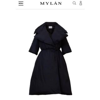 モンクレール(MONCLER)のMYLAN  ロングペプラムダウンコート ブラック ミ174(ロングコート)